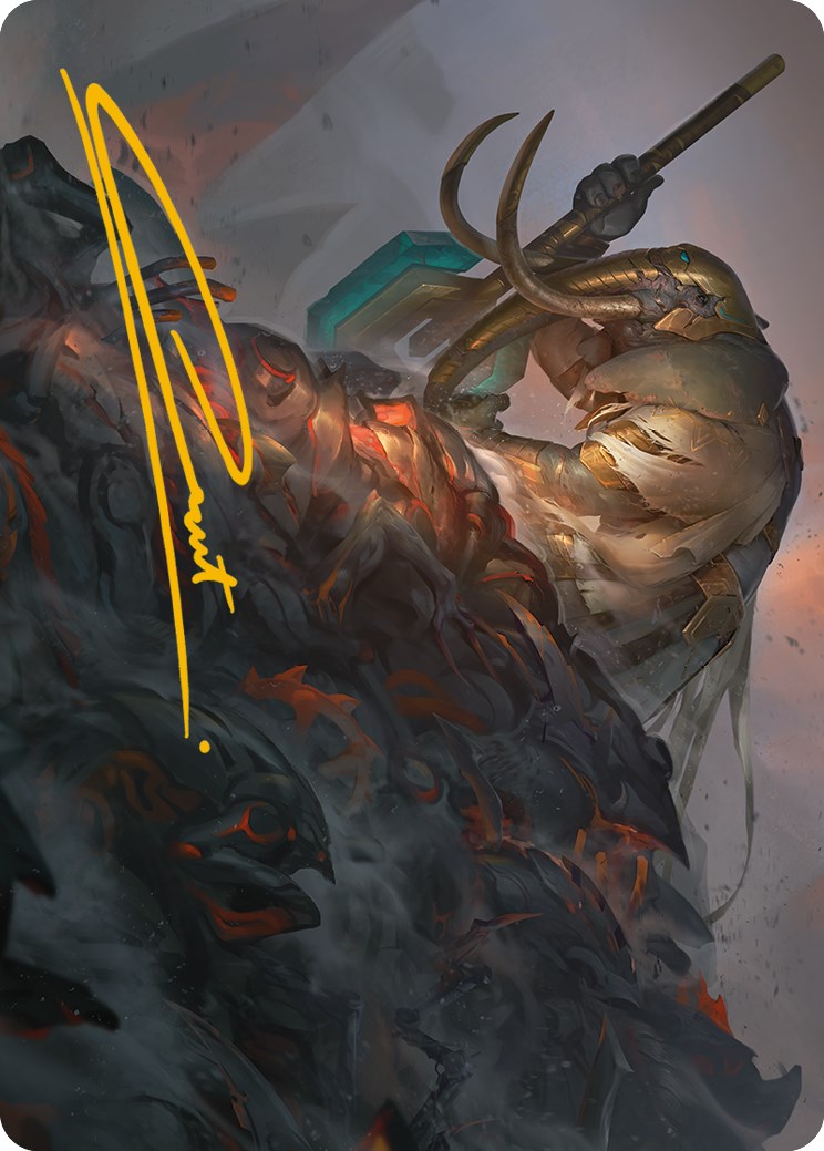 Against All Odds Art Card (Gold-Stamped Signature) [Phyrexia: All Will Be One Art Series] | Good Games North