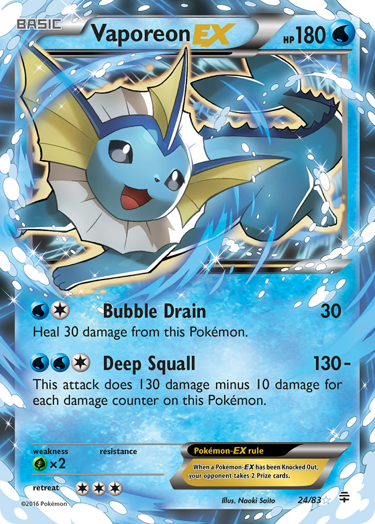 Vaporeon EX (24/83) [XY: Generations] | Good Games North