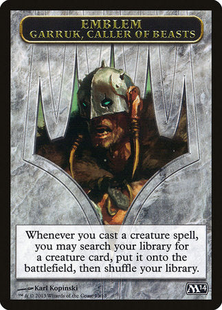 Emblem - Garruk, Caller of Beasts [Magic 2014 Tokens] | Good Games North