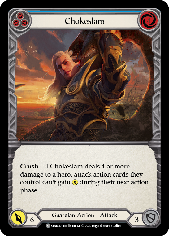 Chokeslam (Blue) [CRU037] 1st Edition Rainbow Foil | Good Games North