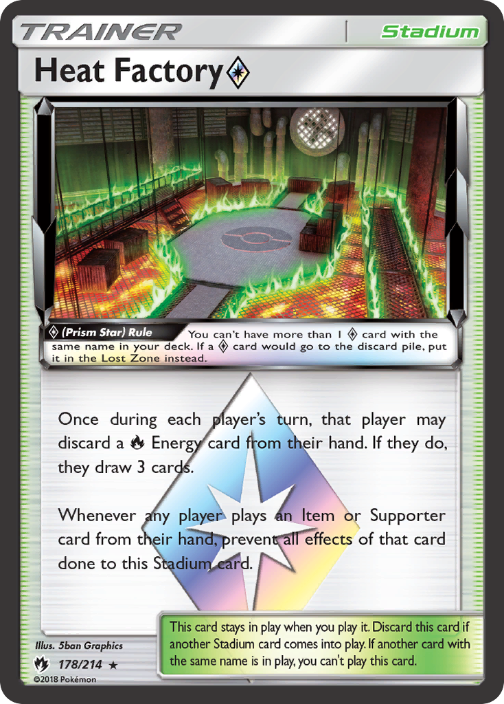 Heat Factory (178/214) (Prism Star) [Sun & Moon: Lost Thunder] | Good Games North
