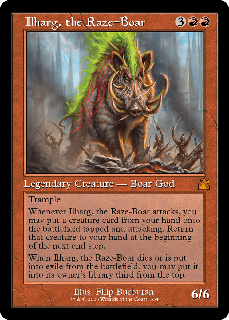 Ilharg, the Raze-Boar (Retro Frame) [Ravnica Remastered] | Good Games North