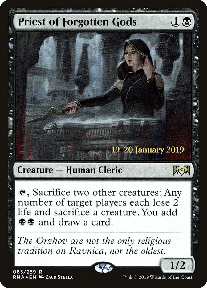 Priest of Forgotten Gods [Ravnica Allegiance Prerelease Promos] | Good Games North