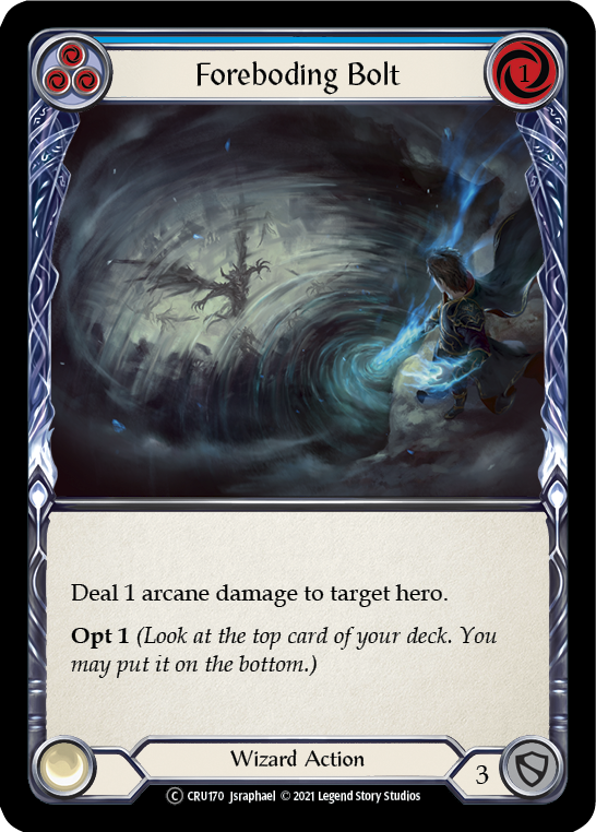 Foreboding Bolt (Blue) [U-CRU170-RF] Unlimited Rainbow Foil | Good Games North