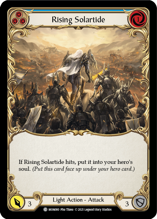 Rising Solartide (Blue) [MON080-RF] 1st Edition Rainbow Foil | Good Games North