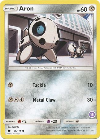Aron (65/111) (Deck Exclusive #18) [Sun & Moon: Trainer Kit - Alolan Sandslash] | Good Games North