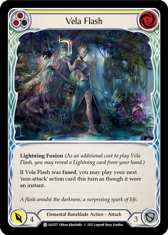 Vela Flash (Yellow) [ELE077] (Tales of Aria)  1st Edition Rainbow Foil | Good Games North