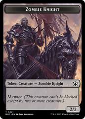 Zombie Knight // Human (6) Double-Sided Token [March of the Machine Commander Tokens] | Good Games North