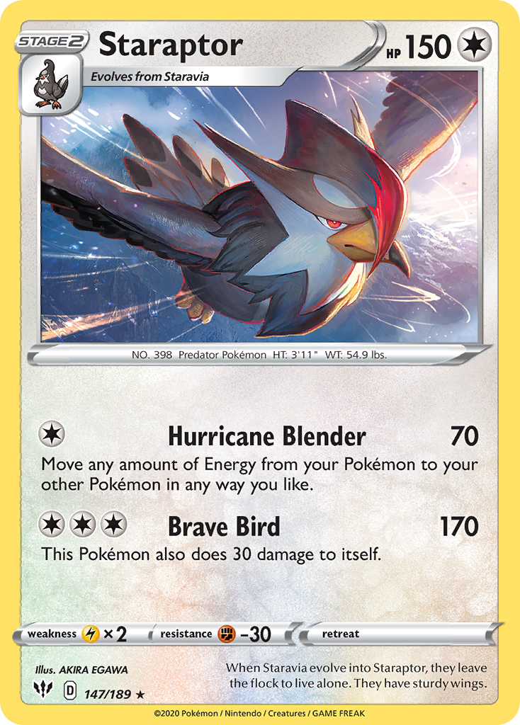 Staraptor (147/189) [Sword & Shield: Darkness Ablaze] | Good Games North