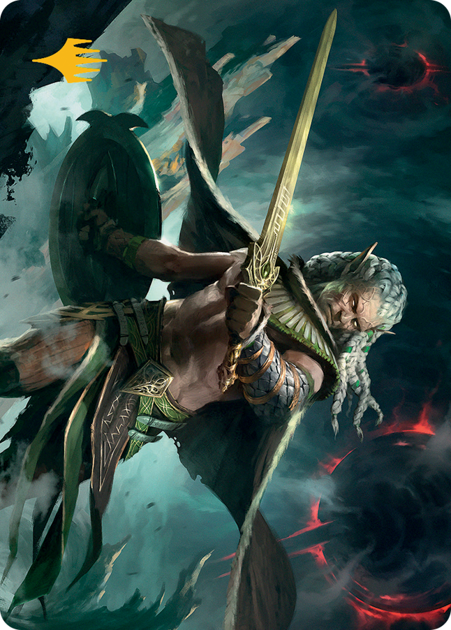 Serpent-Blade Assailant Art Card (40) (Gold-Stamped Signature) [March of the Machine Art Series] | Good Games North