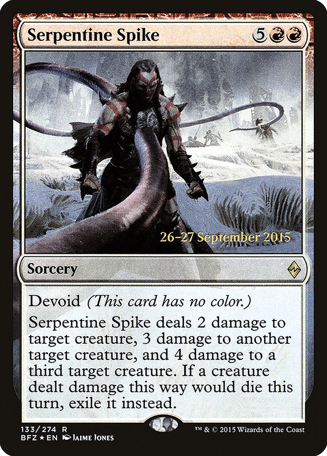 Serpentine Spike  [Battle for Zendikar Prerelease Promos] | Good Games North