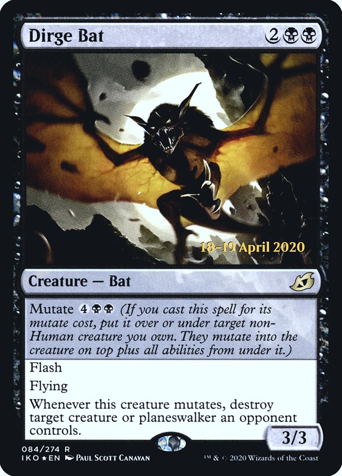 Dirge Bat  [Ikoria: Lair of Behemoths Prerelease Promos] | Good Games North