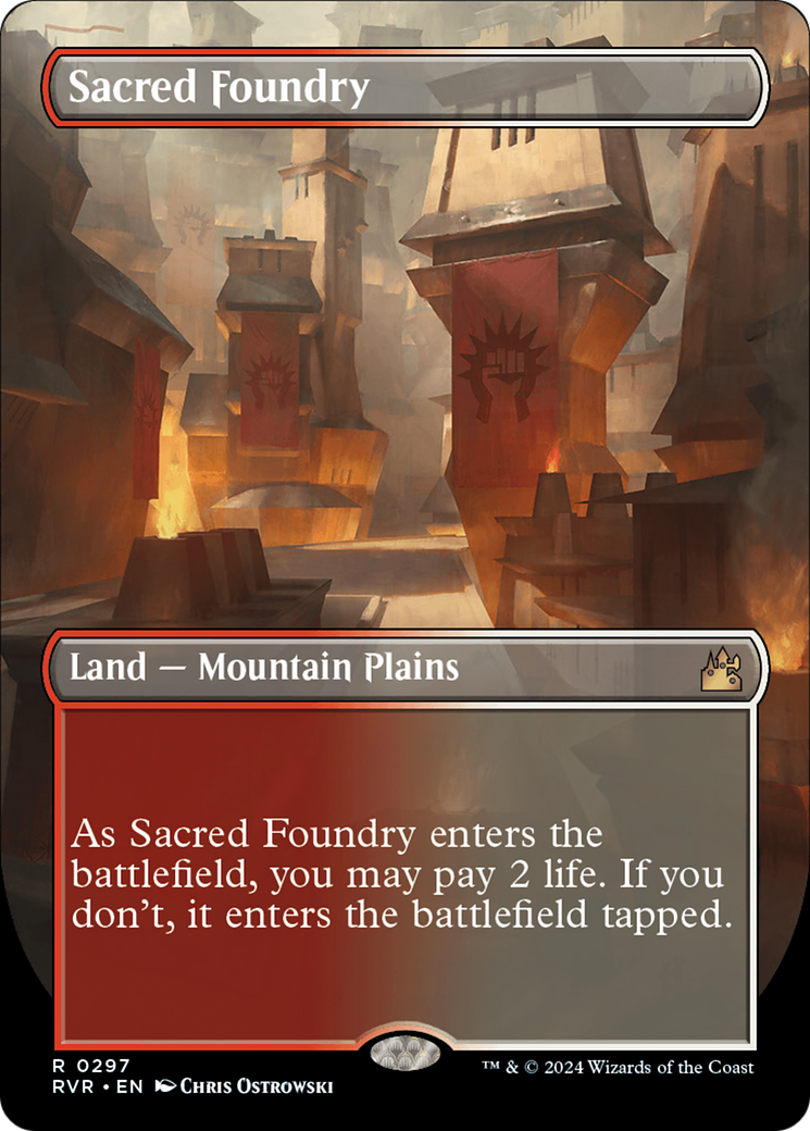 Sacred Foundry (Borderless) [Ravnica Remastered] | Good Games North