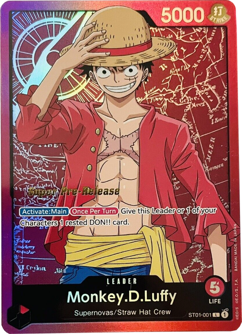 Monkey.D.Luffy (001) [Super Pre-Release Starter Deck: Straw Hat Crew] | Good Games North