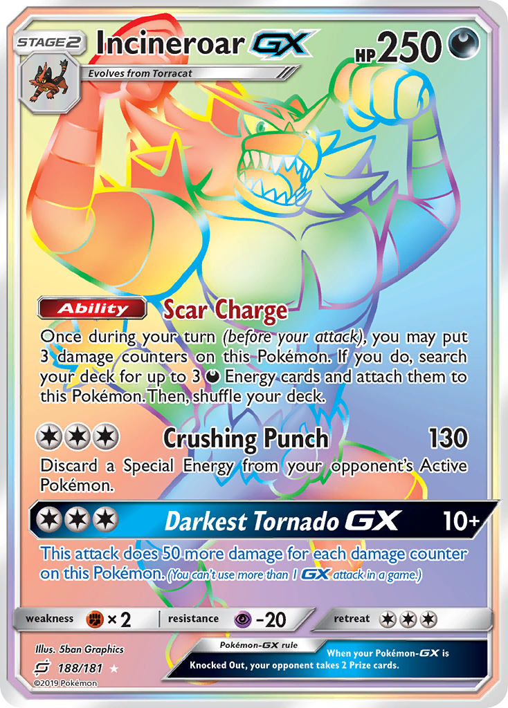 Incineroar GX (188/181) [Sun & Moon: Team Up] | Good Games North
