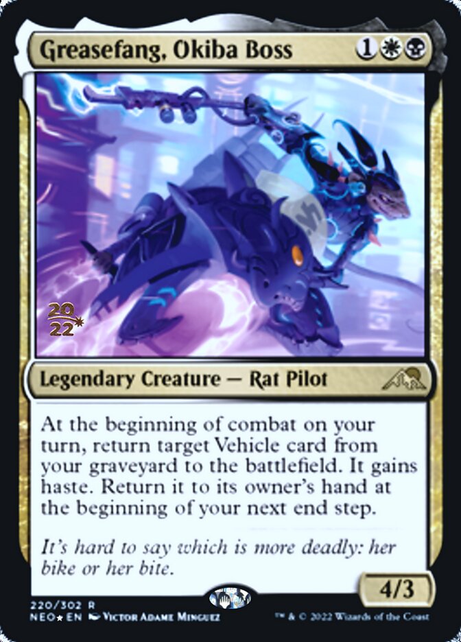 Greasefang, Okiba Boss [Kamigawa: Neon Dynasty Prerelease Promos] | Good Games North
