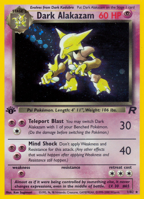 Dark Alakazam (1/82) [Team Rocket 1st Edition] | Good Games North