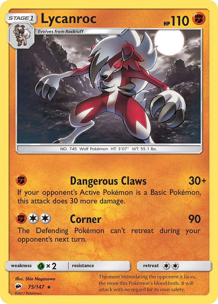 Lycanroc (75/147) [Sun & Moon: Burning Shadows] | Good Games North