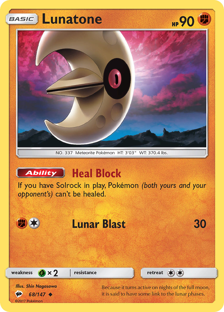 Lunatone (68/147) [Sun & Moon: Burning Shadows] | Good Games North