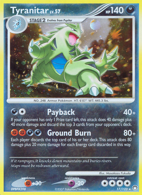 Tyranitar (17/123) [Diamond & Pearl: Mysterious Treasures] | Good Games North