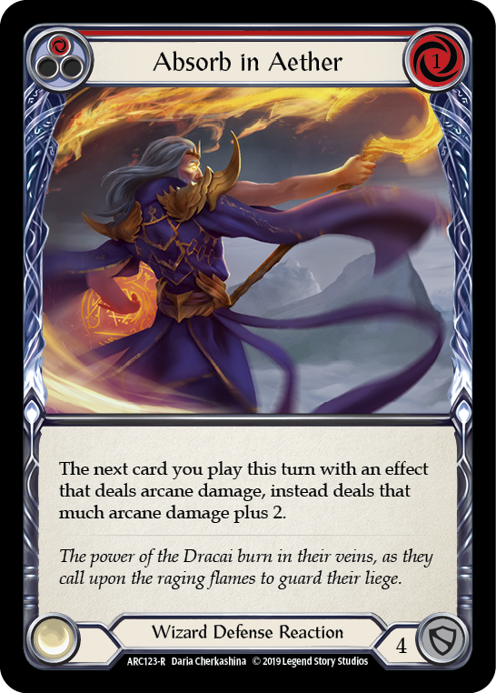 Absorb in Aether (Red) [ARC123-R] 1st Edition Rainbow Foil | Good Games North