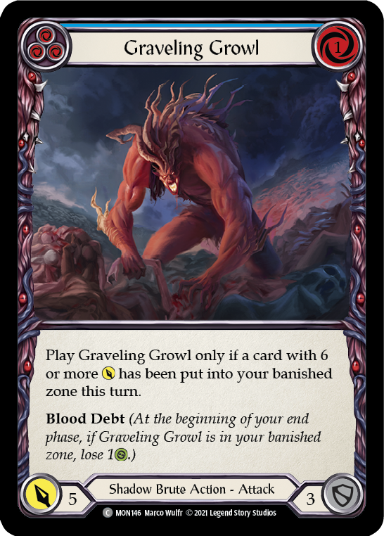 Graveling Growl (Blue) [MON146] 1st Edition Normal | Good Games North