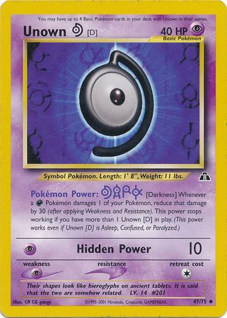 Unown [D] (47/75) [Neo Discovery Unlimited] | Good Games North