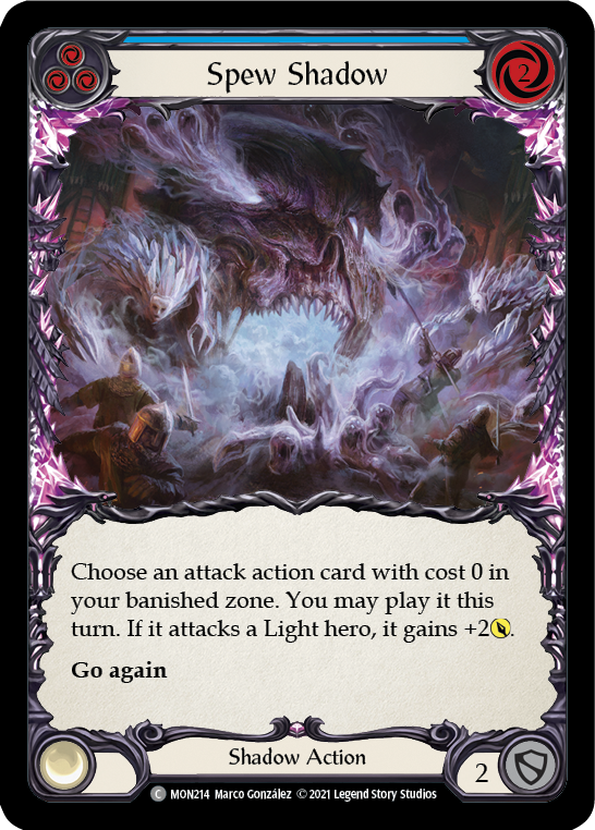Spew Shadow (Blue) [MON214-RF] 1st Edition Rainbow Foil | Good Games North