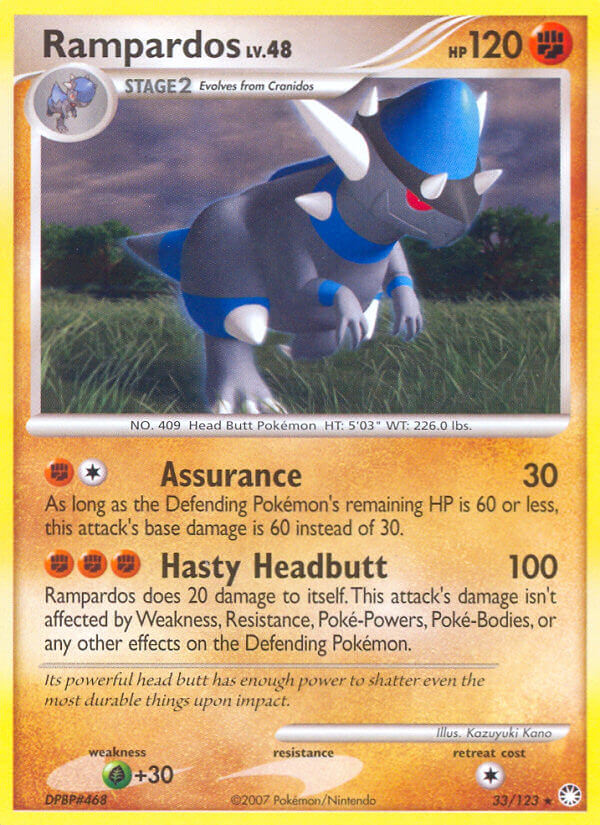 Rampardos (33/123) (Cosmos Holo) (Theme Deck Exclusive) [Diamond & Pearl: Mysterious Treasures] | Good Games North