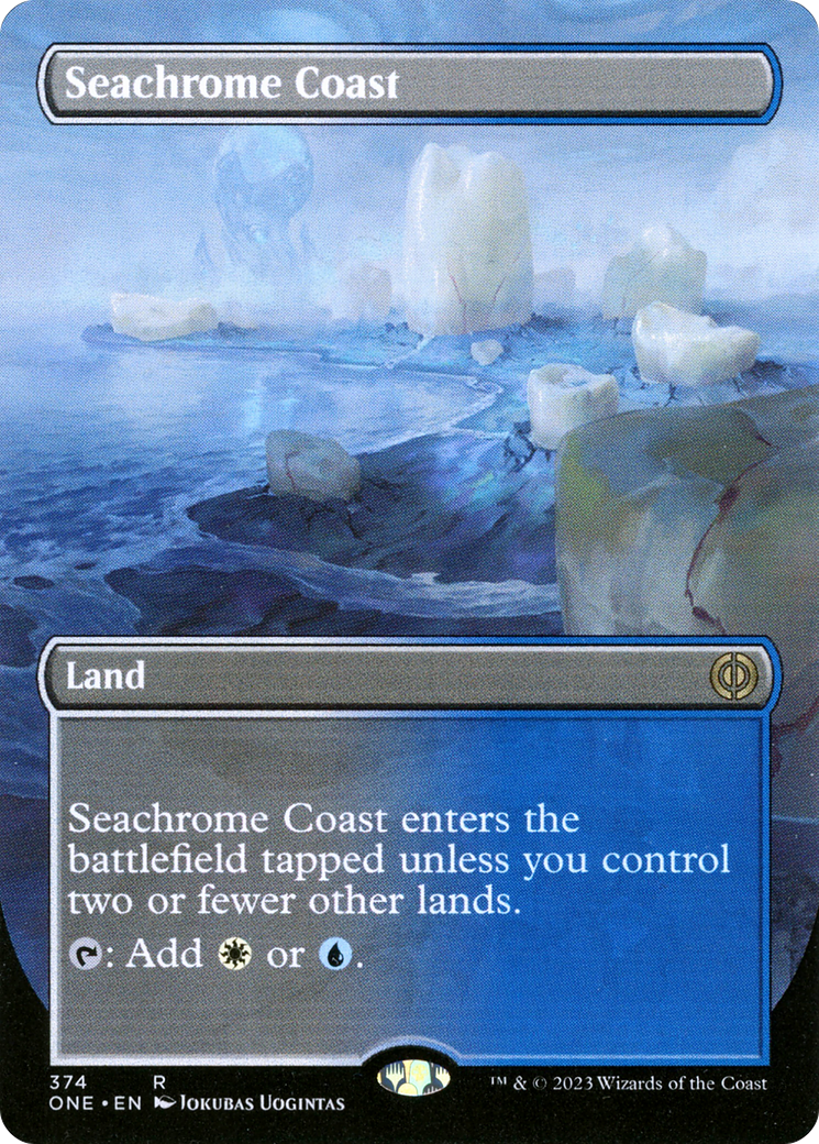 Seachrome Coast (Borderless Alternate Art) [Phyrexia: All Will Be One] | Good Games North
