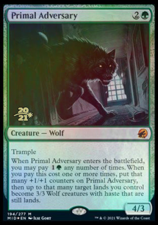 Primal Adversary [Innistrad: Midnight Hunt Prerelease Promos] | Good Games North