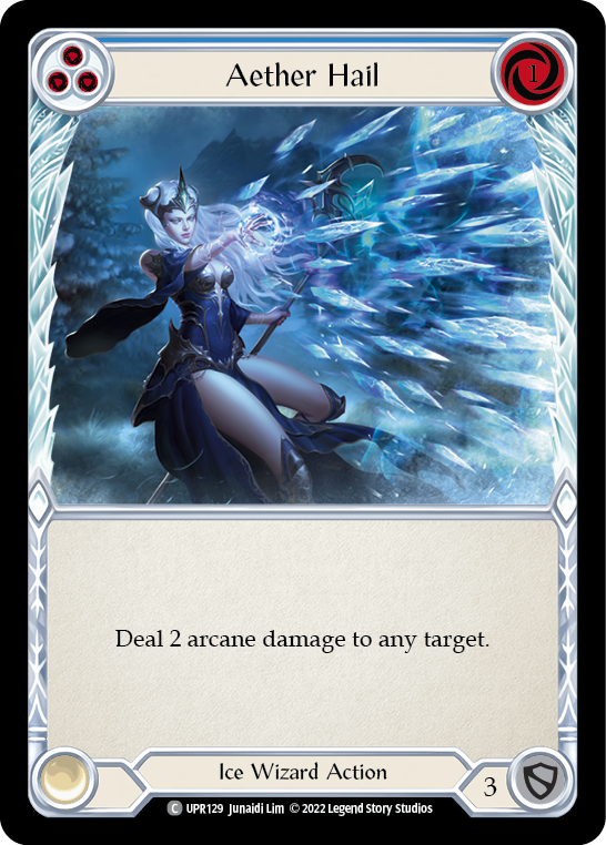 Aether Hail (Blue) [UPR129] (Uprising)  Rainbow Foil | Good Games North