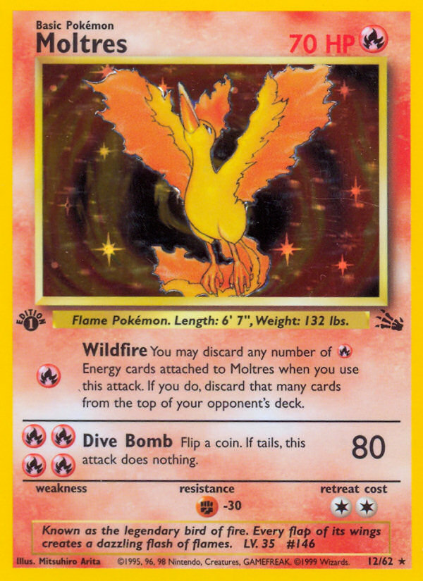 Moltres (12/62) [Fossil 1st Edition] | Good Games North