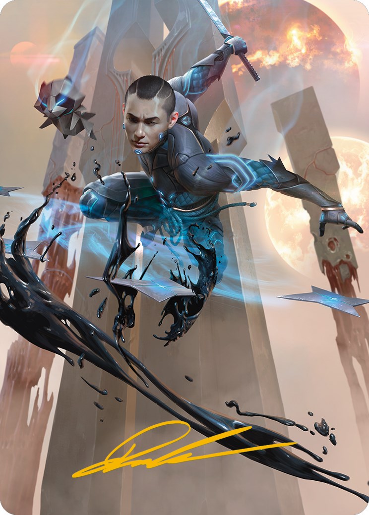 Kaito, Dancing Shadow Art Card (Gold-Stamped Signature) [Phyrexia: All Will Be One Art Series] | Good Games North