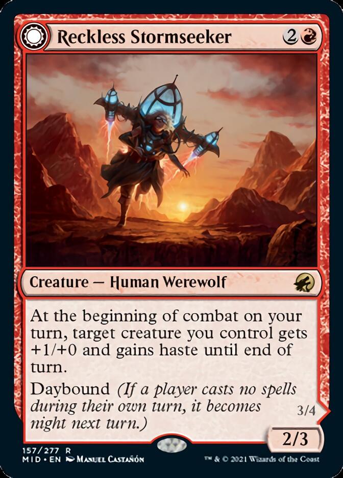 Reckless Stormseeker // Storm-Charged Slasher [Innistrad: Midnight Hunt] | Good Games North