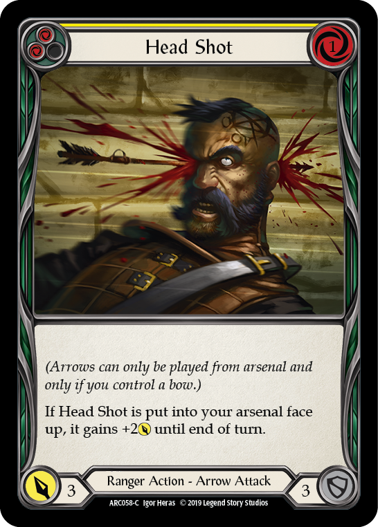 Head Shot (Yellow) [ARC058-C] 1st Edition Rainbow Foil | Good Games North