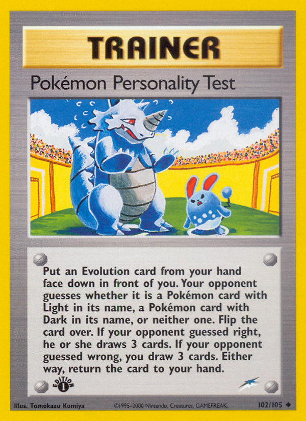 Pokemon Personality Test (102/105) [Neo Destiny 1st Edition] | Good Games North