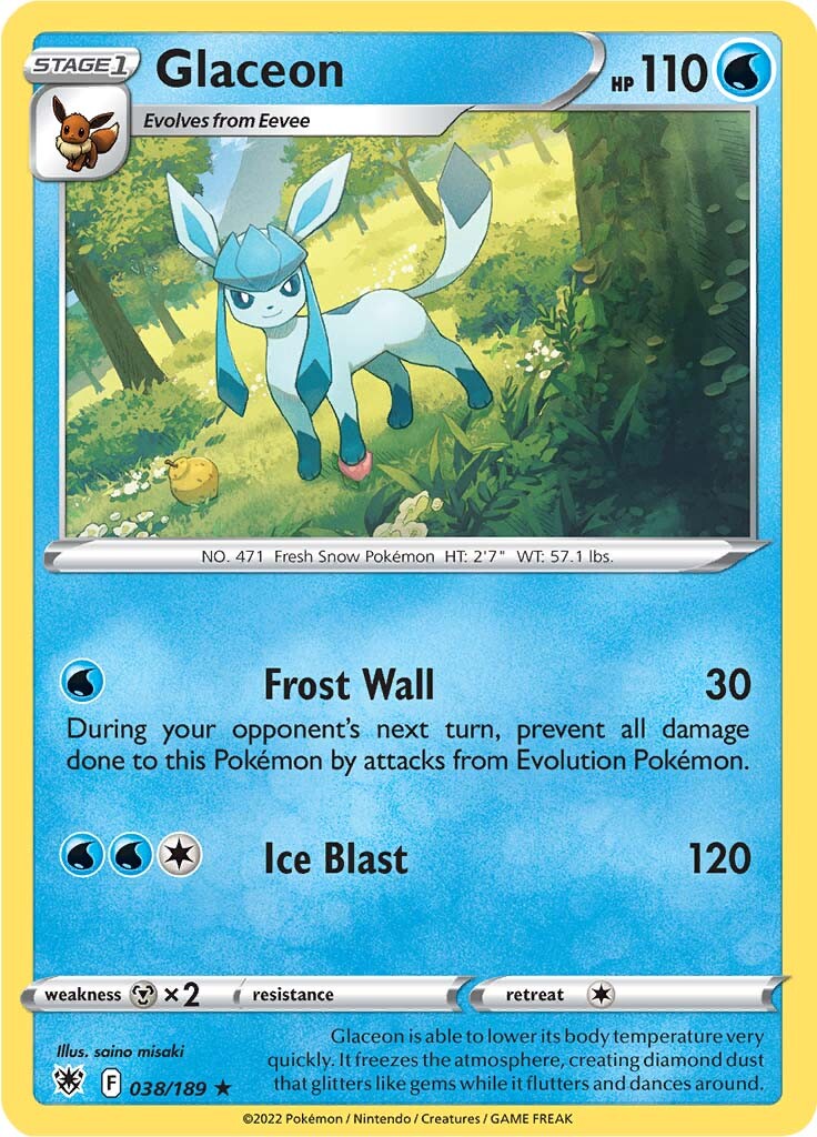 Glaceon (038/189) [Sword & Shield: Astral Radiance] | Good Games North