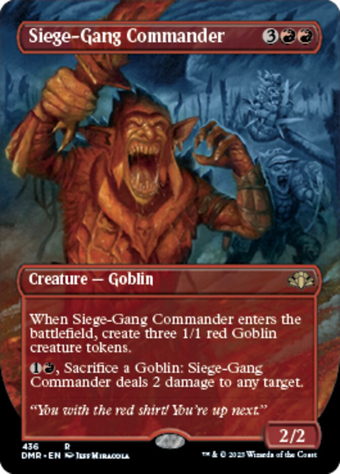 Siege-Gang Commander (Borderless Alternate Art) [Dominaria Remastered] | Good Games North