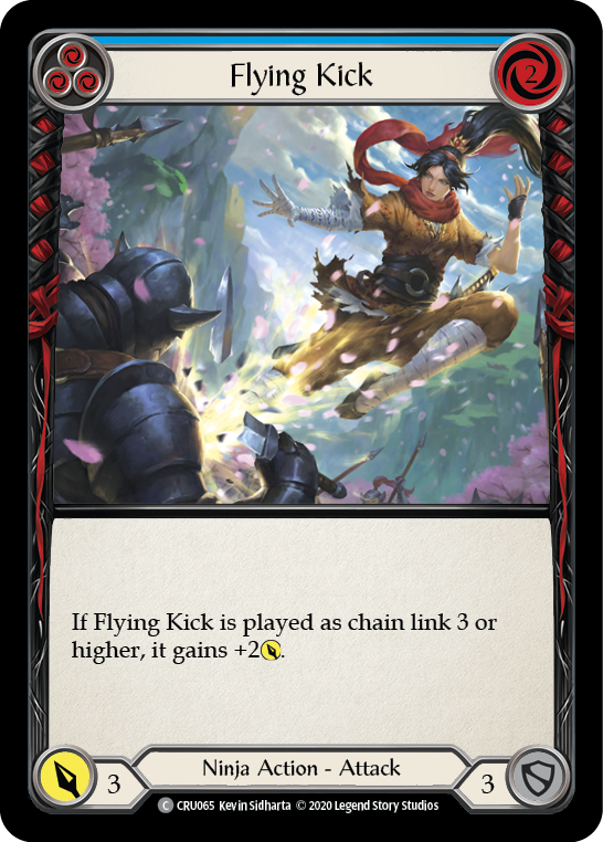 Flying Kick (Blue) [CRU065] 1st Edition Rainbow Foil | Good Games North
