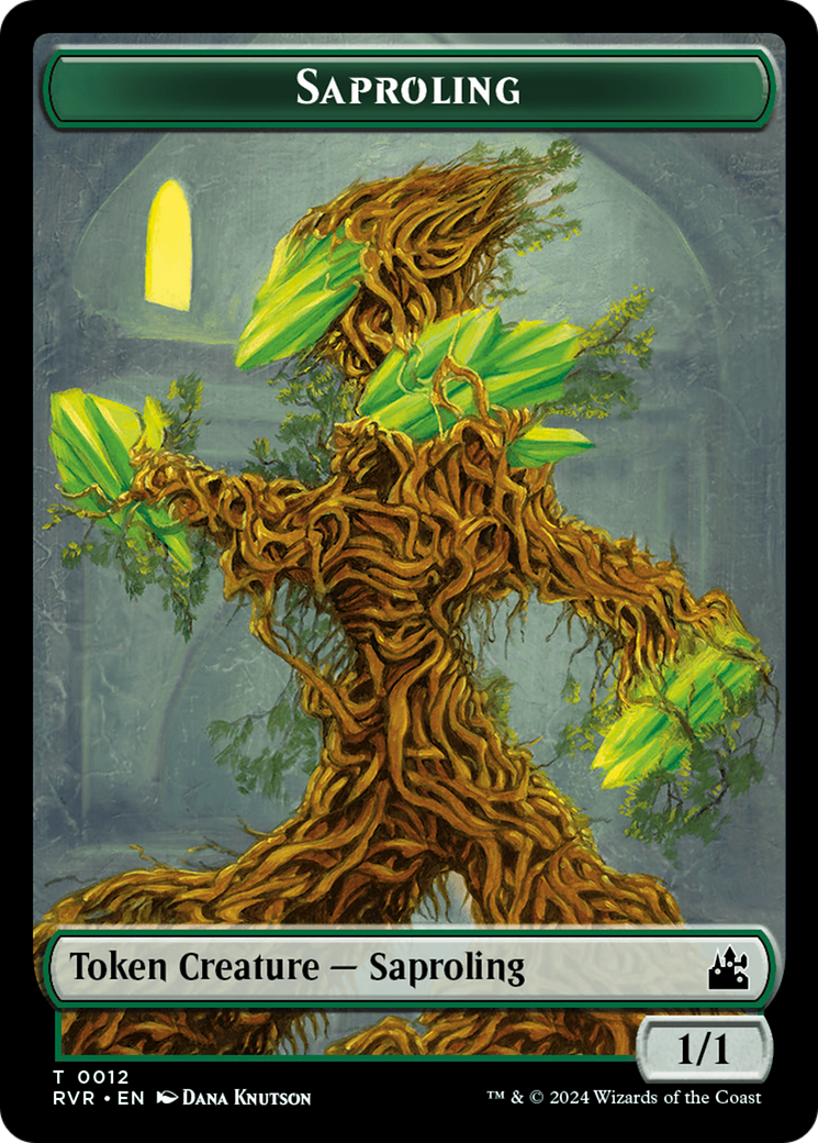Saproling // Rhino Double-Sided Token [Ravnica Remastered Tokens] | Good Games North