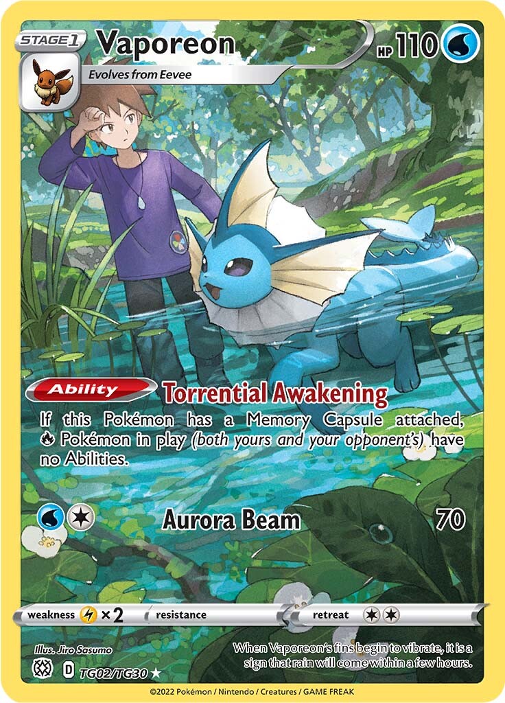Vaporeon (TG02/TG30) [Sword & Shield: Brilliant Stars] | Good Games North