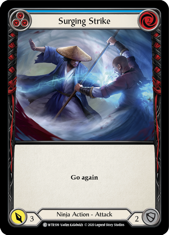 Surging Strike (Blue) [U-WTR109] (Welcome to Rathe Unlimited)  Unlimited Rainbow Foil | Good Games North