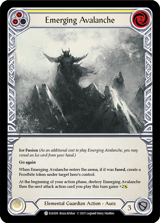 Emerging Avalanche (Yellow) [ELE026] (Tales of Aria)  1st Edition Rainbow Foil | Good Games North