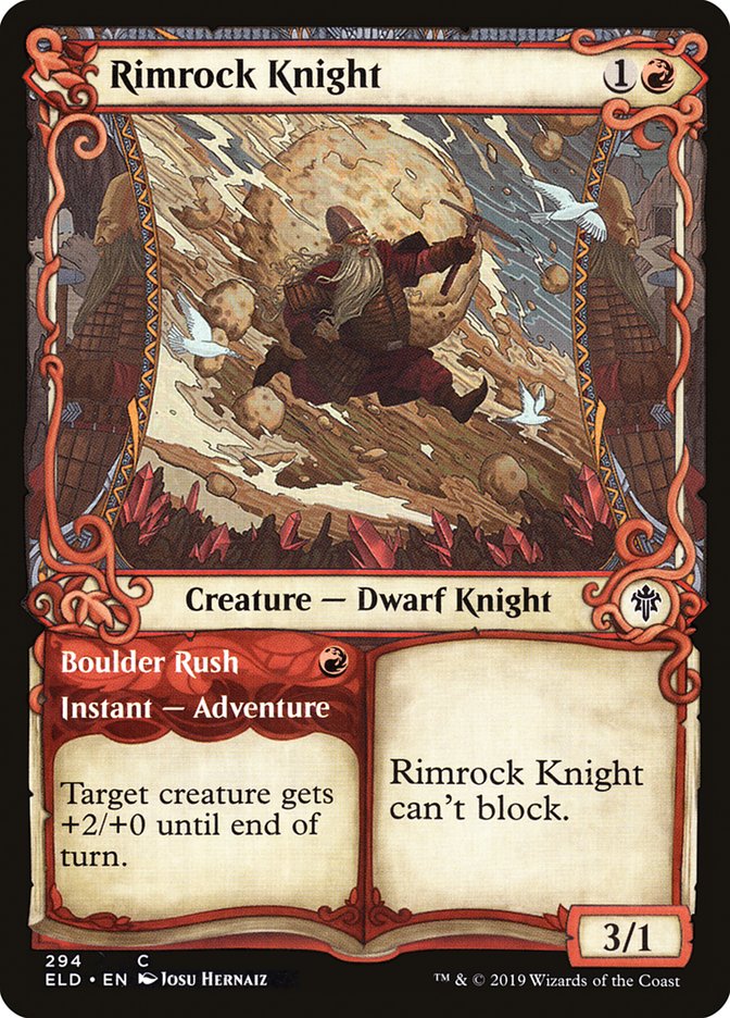 Rimrock Knight // Boulder Rush (Showcase) [Throne of Eldraine] | Good Games North