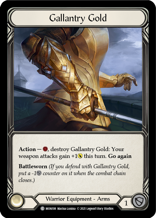 Gallantry Gold [MON108-CF] 1st Edition Cold Foil | Good Games North
