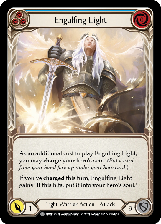 Engulfing Light (Blue) [MON050-RF] 1st Edition Rainbow Foil | Good Games North