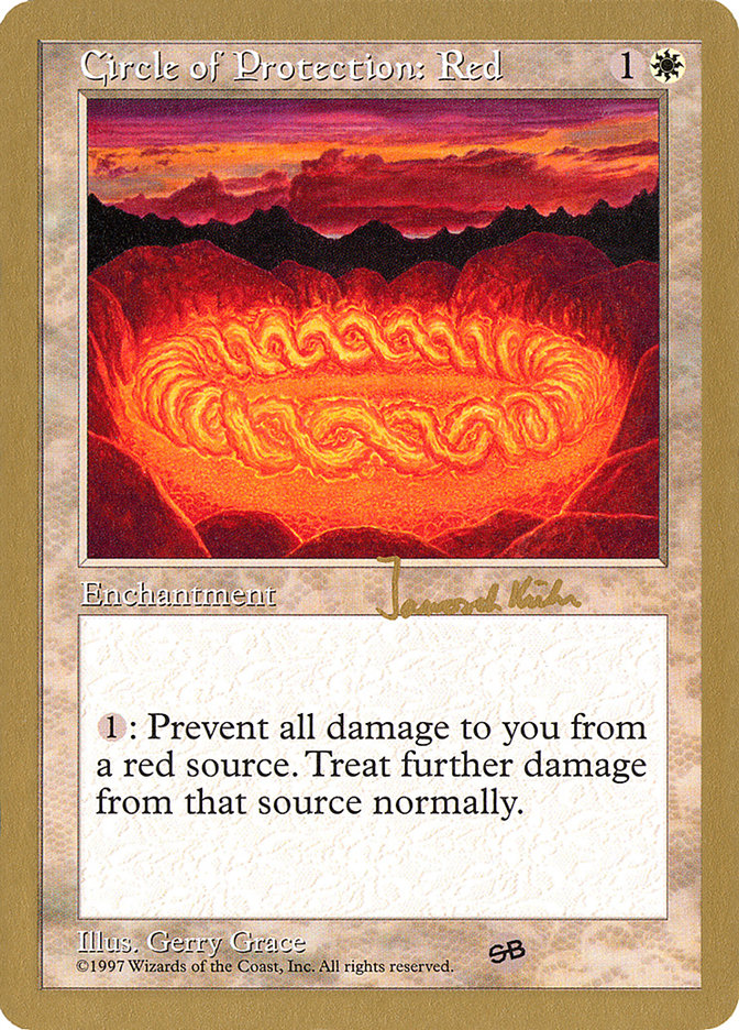 Circle of Protection: Red (Janosch Kuhn) (SB) [World Championship Decks 1997] | Good Games North