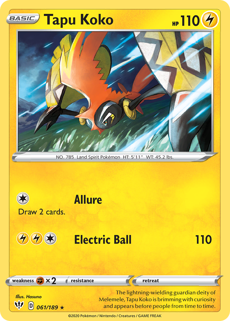 Tapu Koko (061/189) [Sword & Shield: Darkness Ablaze] | Good Games North
