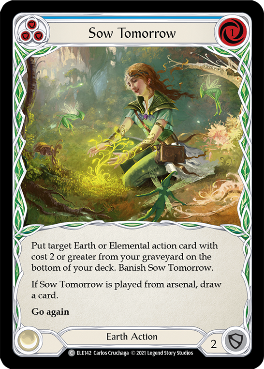 Sow Tomorrow (Blue) [ELE142] (Tales of Aria)  1st Edition Rainbow Foil | Good Games North